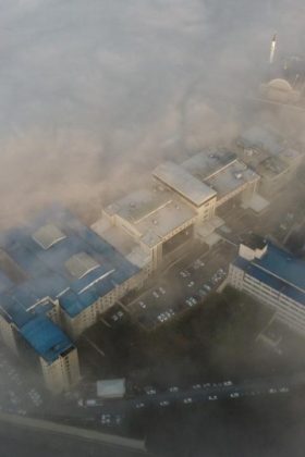 Düzce Ovası'ndaki sis tabakası dronla görüntülendi (1)